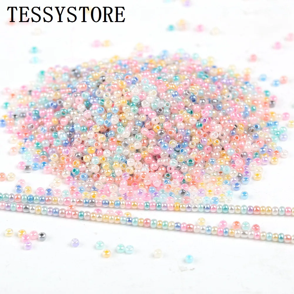 2000pcs/lot 2mm Cream Color Czech Glass Seed Beads Uniform Round Hole Loose Spacer Beads For Jewelry Making DIY Accessories