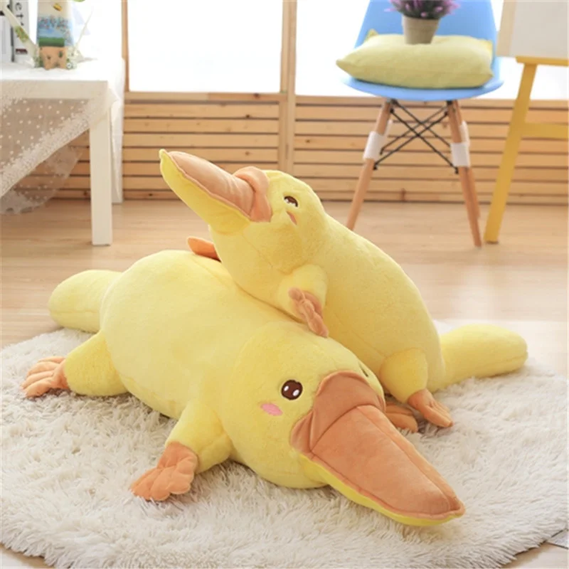 Cute Platypus Plush Toy Anime Cushion Siesta Papa Puppet Doll Long Mouth Duck Pillow Throw Little Yellow Duckling Halloween Gift