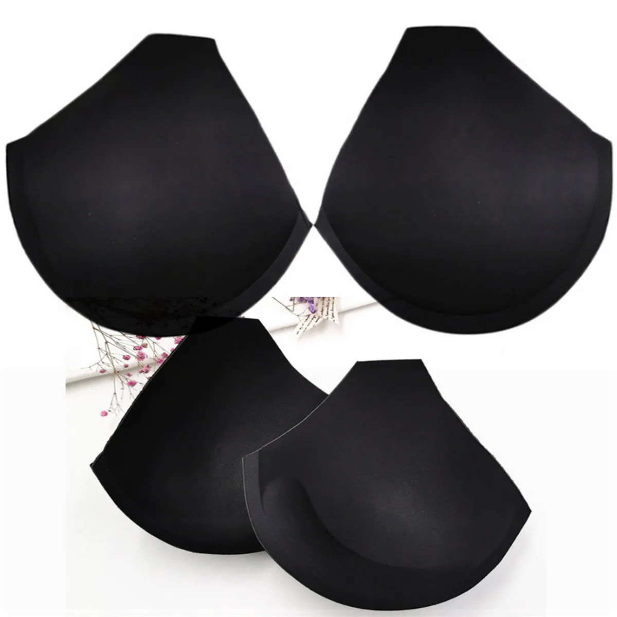 

4Pairs Sponge Insert Bra Pads Push Up Breast Enhancer Removeable Bra Padding Inserts Cups for Swimsuit Bikini Padding Intimates