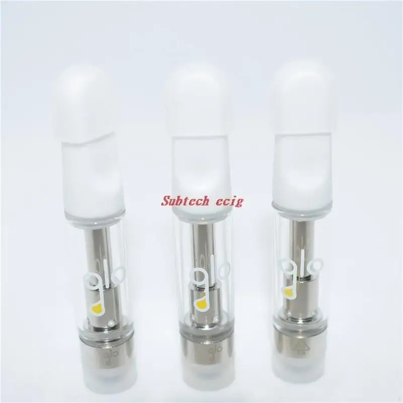 10 stücke Glo Vape Patronen Wagen 0,8 ml 1ml Keramik Spule Leere Verdampfer Dickes Öl Glas Patrone 510 Gewinde zerstäuber Vapes Stift