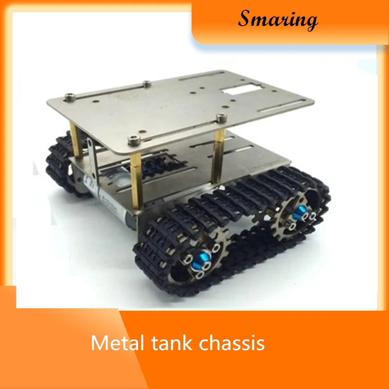 Metal tank chassis model with two motor 2wd crawler tracked vehicle caterpillar for DIY mobile platform for robot arm track