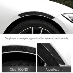 4 Stuks Auto Wielkasten Arch Wiel Wenkbrauw Protector Sticker Black Anti-Kras Strip Moulding Trim Voor Universele Auto
