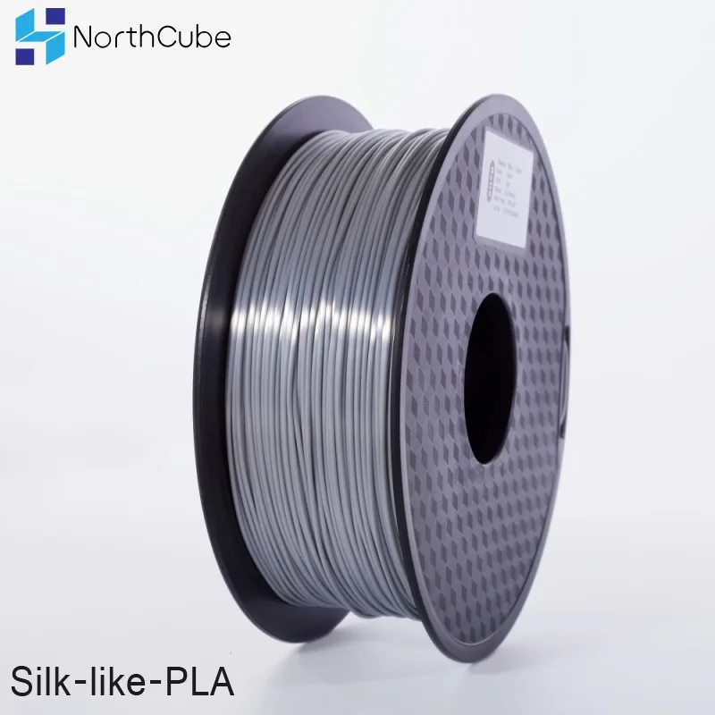 NorthCube 3D Printing Silk PLA Filament 3D Printer Filament 1.75mm 1KG Silk Like Series Silver Color Filament