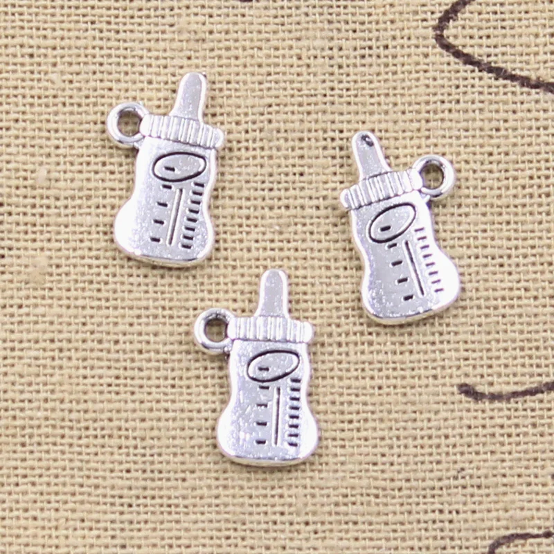 20pcs Charms Baby Feeding Bottle 16x8mm Antique Silver Color Pendants Making DIY Handmade Tibetan Finding Jewelry