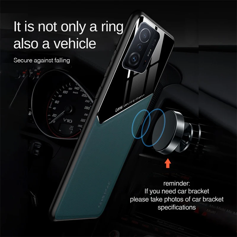 car magnetic holder leather cover for xiaomi 11t case xiaomy mi11t mi 11 t pro t11 xiaomi11t 5g soft frame anti-shock coque capa