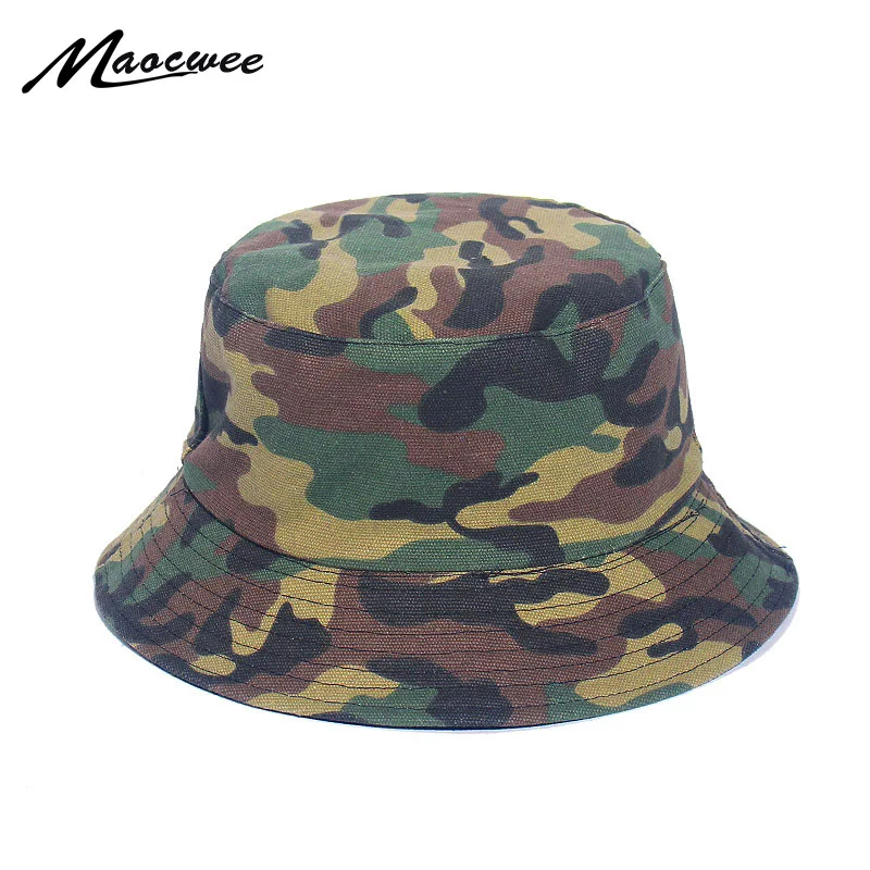 Camouflage Bucket Hat Women And Men Brand New Unisex Caps Casual Double Layer Fabric Hats Panama Beach Fishing Hat Hip Hop Cap