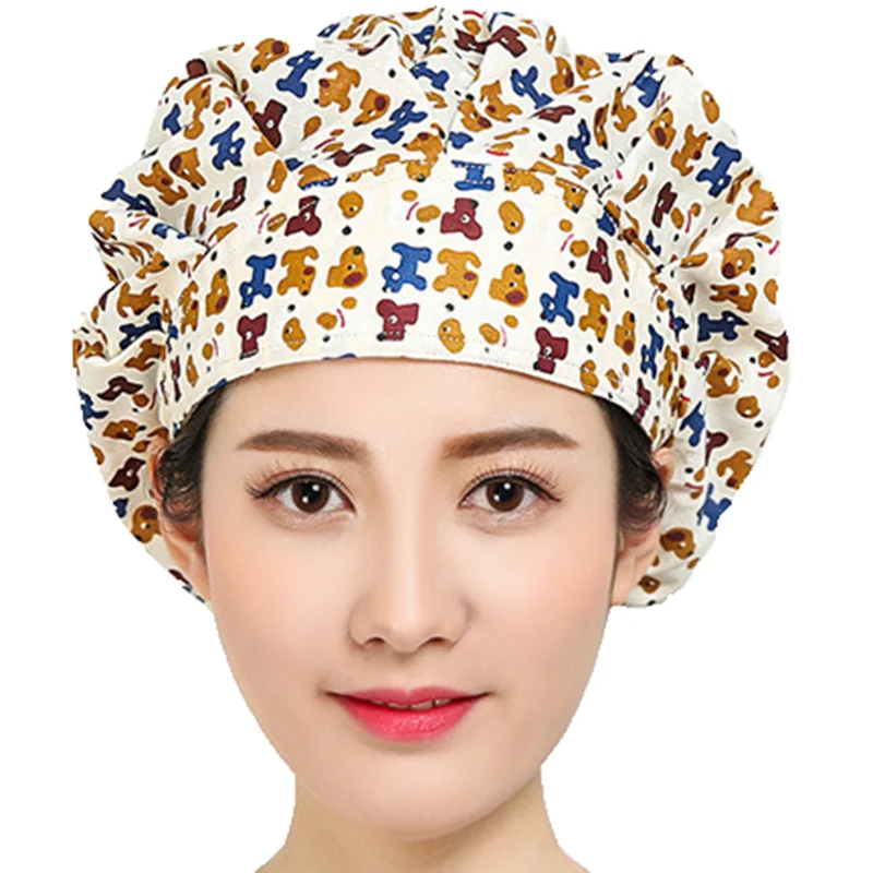 Bouffant – chapeau de gommage en coton imprimé floral, casquette bandeau, réglable, Anti-poussière, lavable, vêtements de travail pour femmes, couvre-cheveux