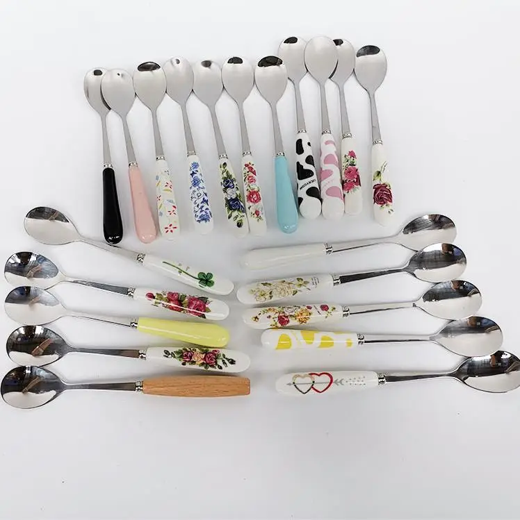 5pcs/lot Kitchen tool Fashion Stainless Steel Spoon /156mm Bone China fruit Spoon /cake dessert Spoon tableware