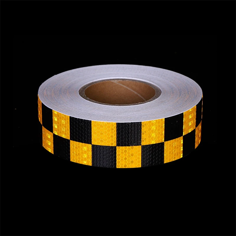 VOOFENG Hoge Zichtbaarheid Reflecterende Auto Sticker Waarschuwing Tape voor Fiets Vrachtwagen Auto Decals PVC Geruite Print 5 cm X 25 m/50 m RS-6490