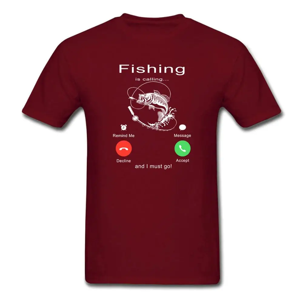 Fishing Is Calling and I Must Go Phone Screen Funny T Shirt fishing Cool tee USA size