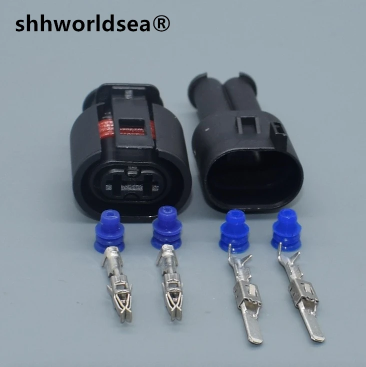 shhworldsea 2 Pin 3.5mm Way Auto Male Female Waterproof Sensor Plug Sealed Cable Connector For VW Audi  6N0927997