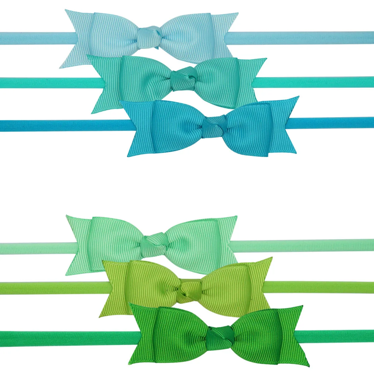 20pcs BabyTurban Kids Soft Nylon Bow Tie Headband, DIY Bowknot Elastic Head Bands for Girls Head Dress Girl Hair Accessories