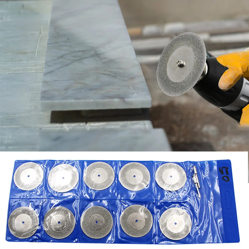 10pcs 22mm Diamond Cutting Wheels Dremel Rotary Tool Die Grinder Metal Cut Off Disc Glass Marble Tile Granite Cutting Accessory