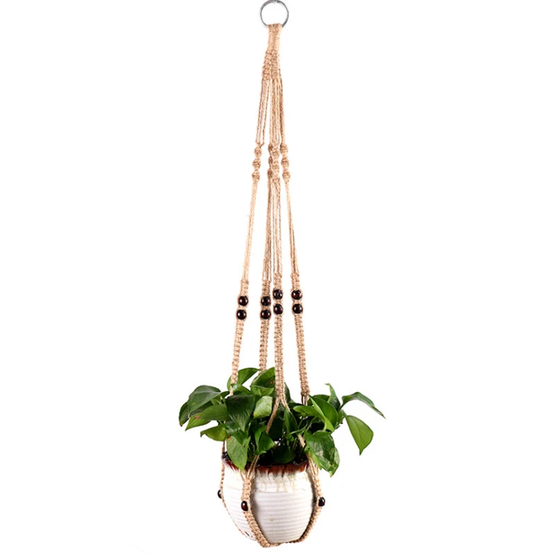 Flowerpot Hanging Net Flowerpot Plant Hanging Baskets Hand Knitting String Bag Wall Mounted Decor for Home Garden Store