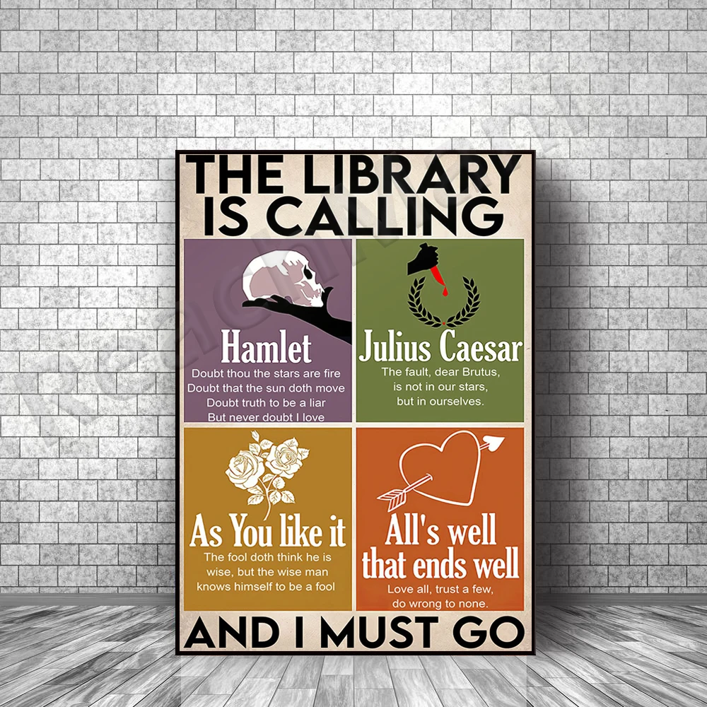 The library of book lovers posters beckons me to publish, publish home decoration posters as I like