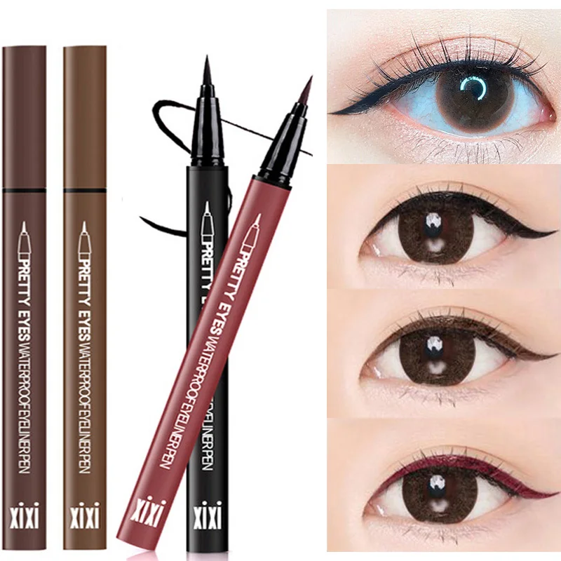 Waterproof Fast Dry Smooth Eyeliner Pencils 5 Colors Eyes Brown Black Red Color Pigments Liquid Eye Liner Pen Make Up Tools