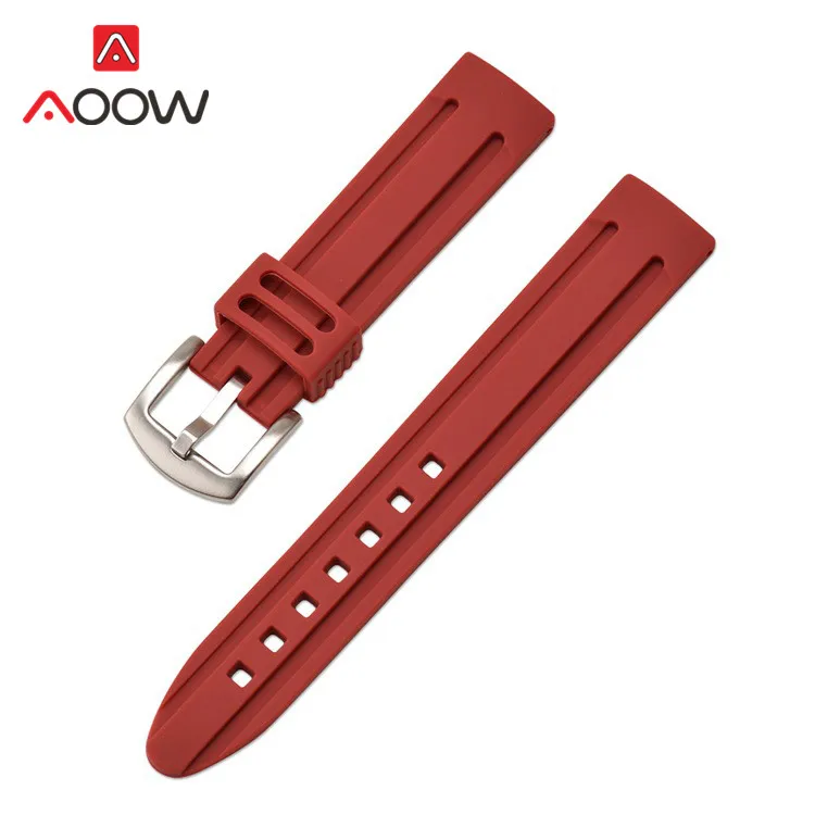 18mm 20mm 22mm 24mm Silicone Sport Strap Watchband Candy Color Waterproof Soft Rubber Replacement Bracelet Band for Smart Watch