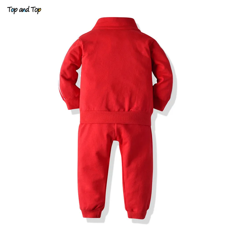 Top and Top Autumn Fashion Infant Baby Boy Casual Clothes Set Striped Zipper Tops+Trousers Tracksuit Toddler Girls Clothing