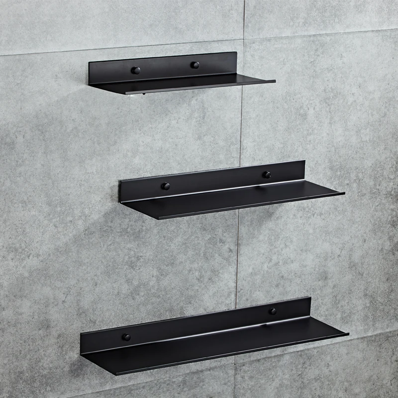 Punch-Gratis Hitam Bumbu Dapur Rak Ruang Aluminium Rak Dinding Dapur Peralatan Dapur Rak WF1016