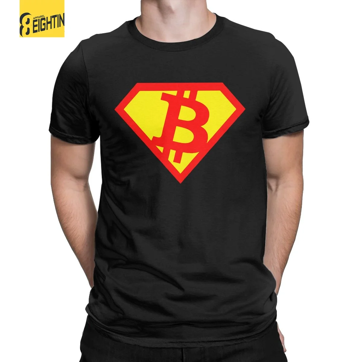 Superbitcoin Bitcoin Crypto Men's T Shirt Cryptocurrency Funny Tee Shirt Short Sleeve O Neck T-Shirts 100% Cotton