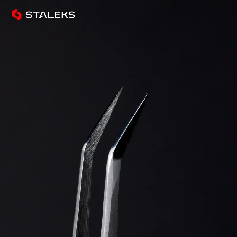 1pc STALEKS TE-40-9 High Quality Beauty Eyelash Tweezers High Precision Anti-static Tweezers Best Eyelashes Makeup Tool