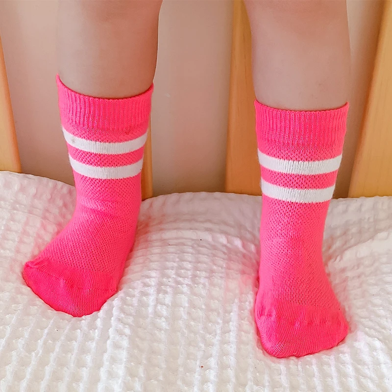 

4 Pairs Lot Kids Knee High Socks Children Toddler Girls Boy Summer Cotton Mesh Cute For School Long Sock Kawaii Baby Accessories