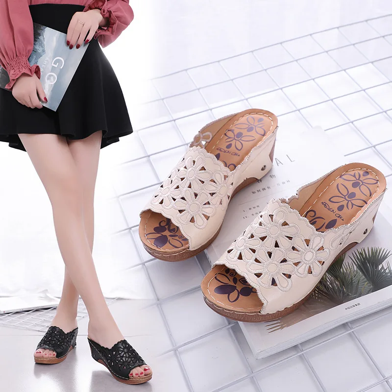 

New Women Sandals Platform Wedges Shoes woman Open Peep Toes Casual Shoes Summer ladies Rome Beach Sandals Openwork Sandals