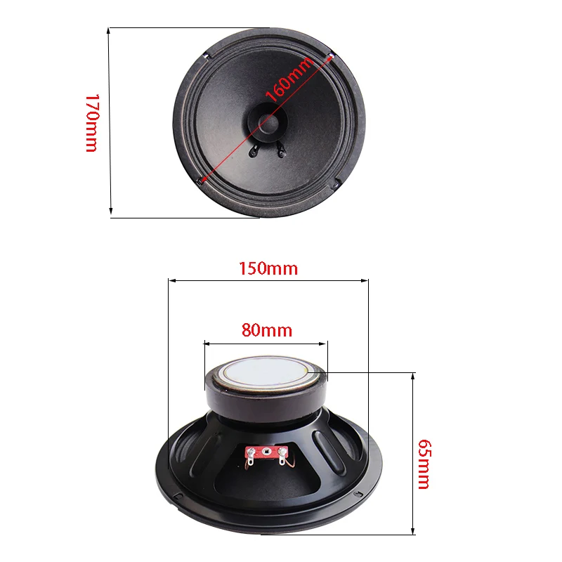 6.5 Inch Full Range Speaker Unit 4Ohm 8Ohm 15W HIFI Audio Speaker 170mm Wool Paper Basin Loudspeaker Home Car Audio Speaker DIY