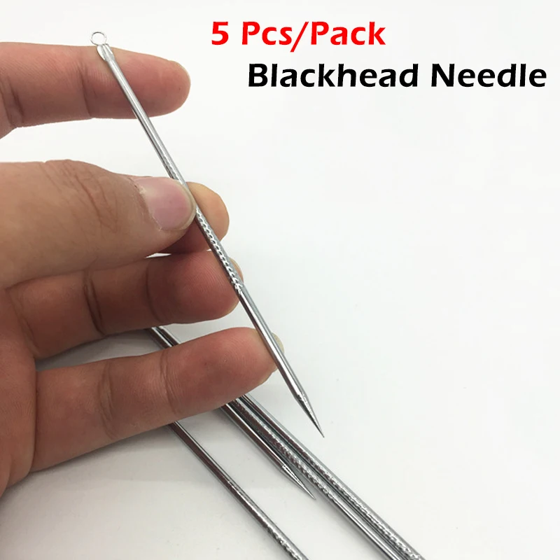 5 Pcs /Pack Blackhead Comedone Remover Tool Outdoor Multi-function Needle EDC Self Defense Acne Extractor Tool Spoon for Face