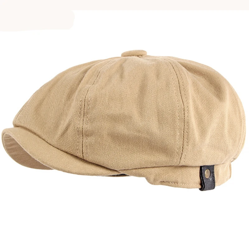 HT3347 Beret czapka wiosna jesień bawełniany kapelusz płaskie czapki męskie kobiety Vintage artysta Beret kapelusz Retro ośmiokątna czapka berety