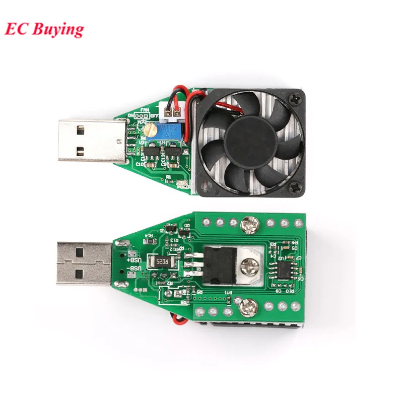 15W DC 3V-21V Electronic Test Load resistor USB Interface Battery Discharge Capacity Tester with Fan Adjustable Current Module