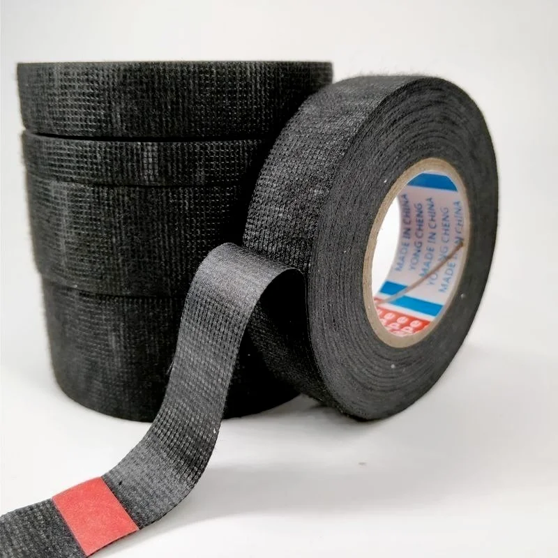 8/15/19mm  Heat-resistant Tape Flame Retardant Material Self Adhesive Fabric Cloth Tape for Car Cable Harness Wiring Protection