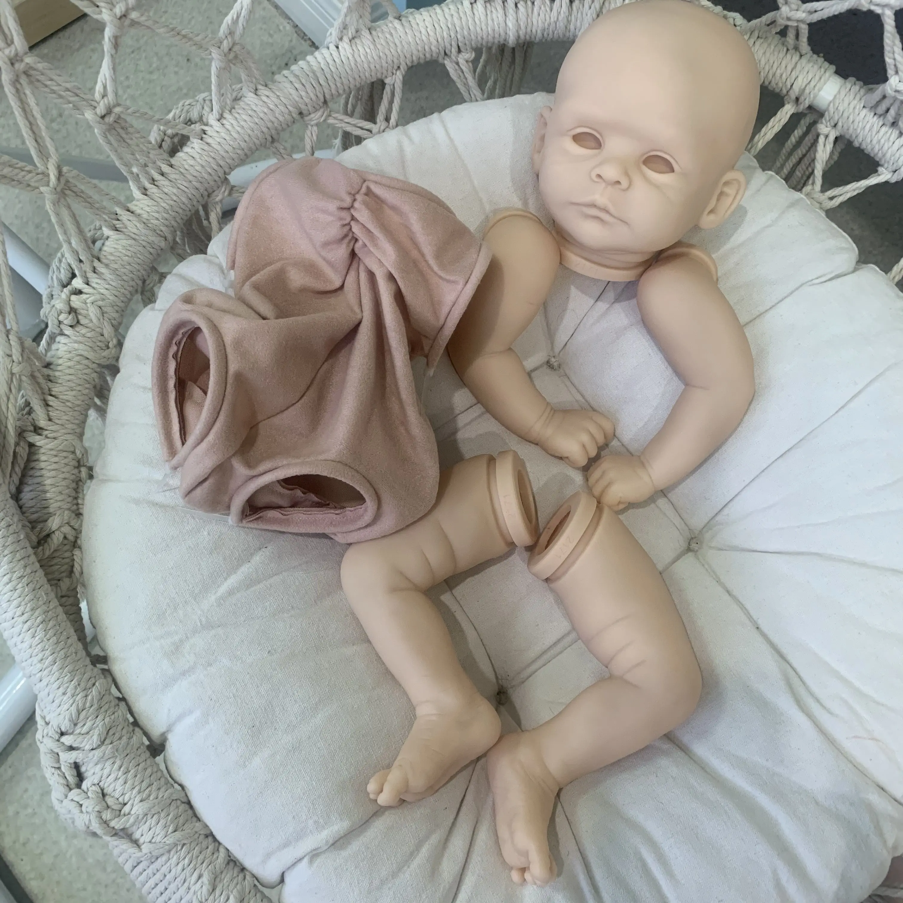 NPK 19inch Reborn Doll Kit Joleen Lifelike Soft Touch DIY unpainted Doll Parts