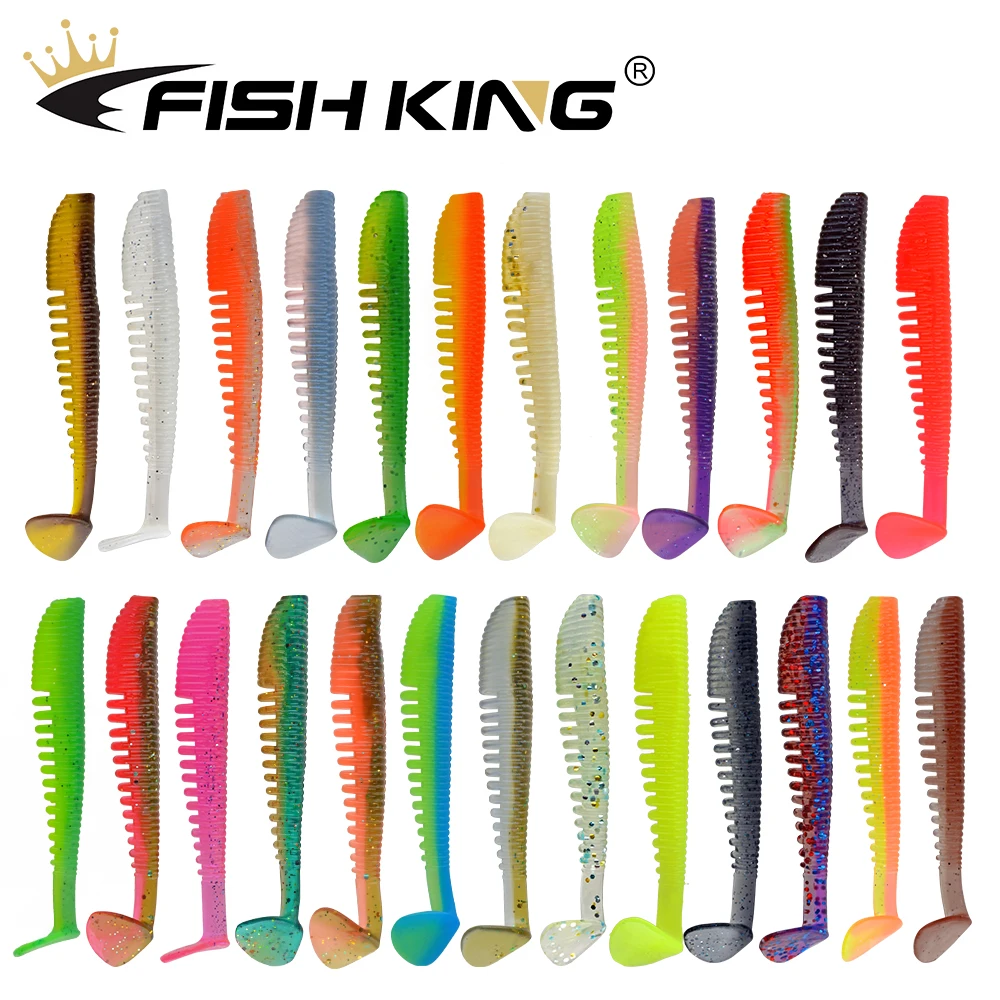 FISH KING Awaruna Fishing Lures 75mm/3.5g Artificial Baits Wobblers Soft Lures Shad Carp Silicone Fishing Soft Baits Tackle