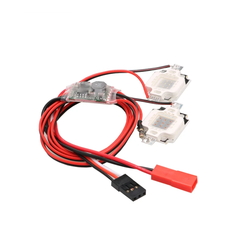 1 Uds 2-6S luz nocturna doble/único Flash 10W LED lámpara superbrillante estroboscópica roja/verde para RC FPV Quadcopter Drone navegación