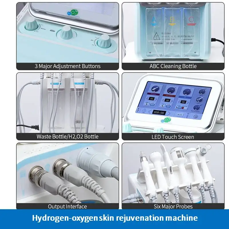 Professional Hydrofacial Oxygen Machine Small Bubble Hydra Dermabrasion  Biological Enhancement Facial Spa Aqua Peeling Device