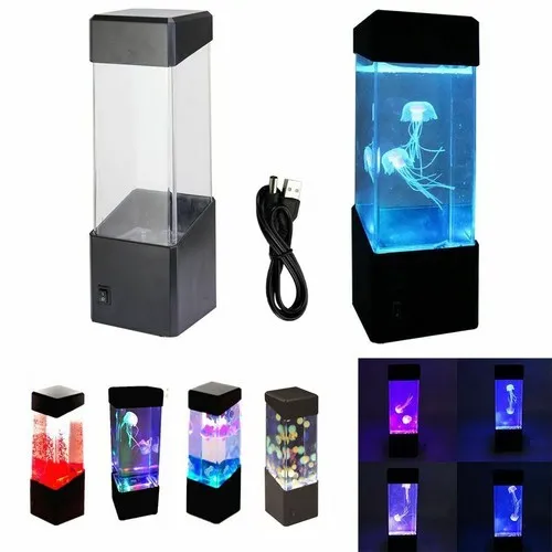 Jellyfish Tank Night Light Aquarium Style LED Lamp Sensory Autism LED Desk Lamp jellyfish aquarium lamp Dropshiping