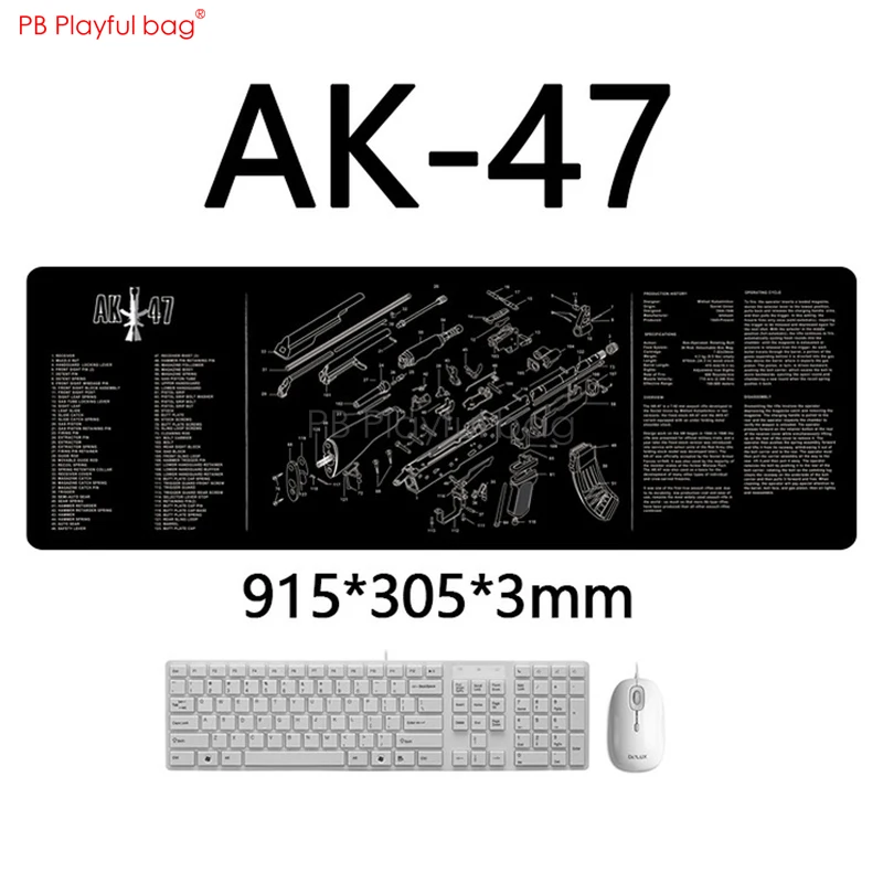 Playful bag-alfombrilla de ratón AR15 AK47 exploted View, alfombrilla de escritorio para habitación, mesa de oficina, CS, colecciones para fanáticos de los juegos, QE79
