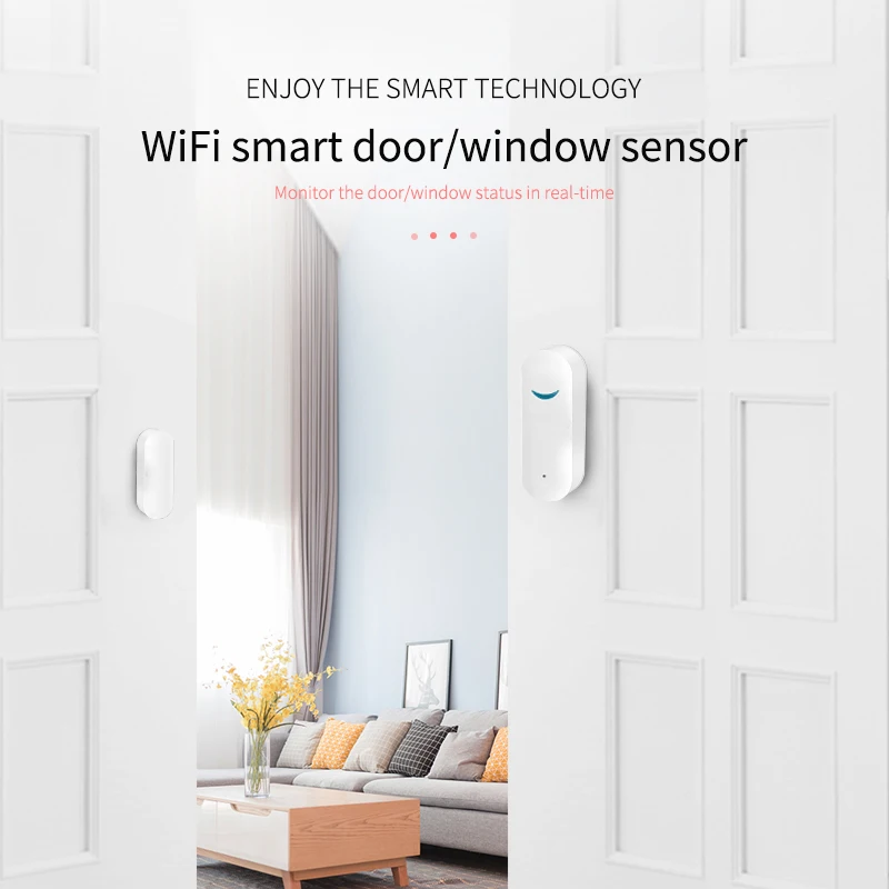 Tuya WiFi Door Sensor Door Open Closed Detectors WiFi App Notification Alert security alarm system Work with Alexa