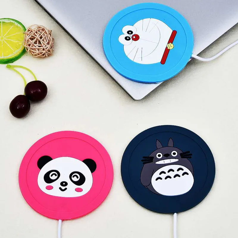 Cute Cartoon 5V USB Warmer Silicone Heat Heater for Milk Tea Coffee Mug Hot Drinks Beverage Cup Mat Kitchen Tools Heater newest