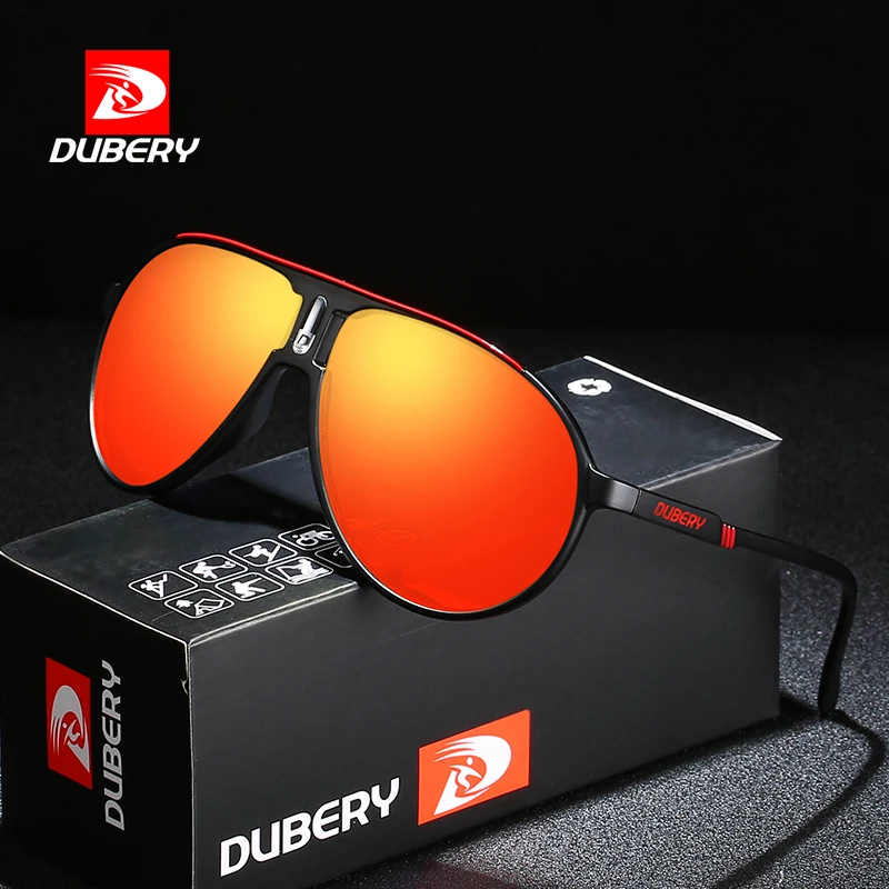 DUBERY Vintage Sunglasses Polarized Men's Sun Glasses For Men Driving Black Square Oculos Male 7 Colors Model 102