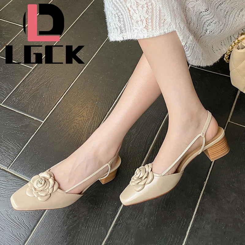 

Slingback Sexy Women Pumps Fashion Ladies High Heels Shoes Soft Leather Heels Shoes Woman Square Toe Non-slip Brand Summer 2021