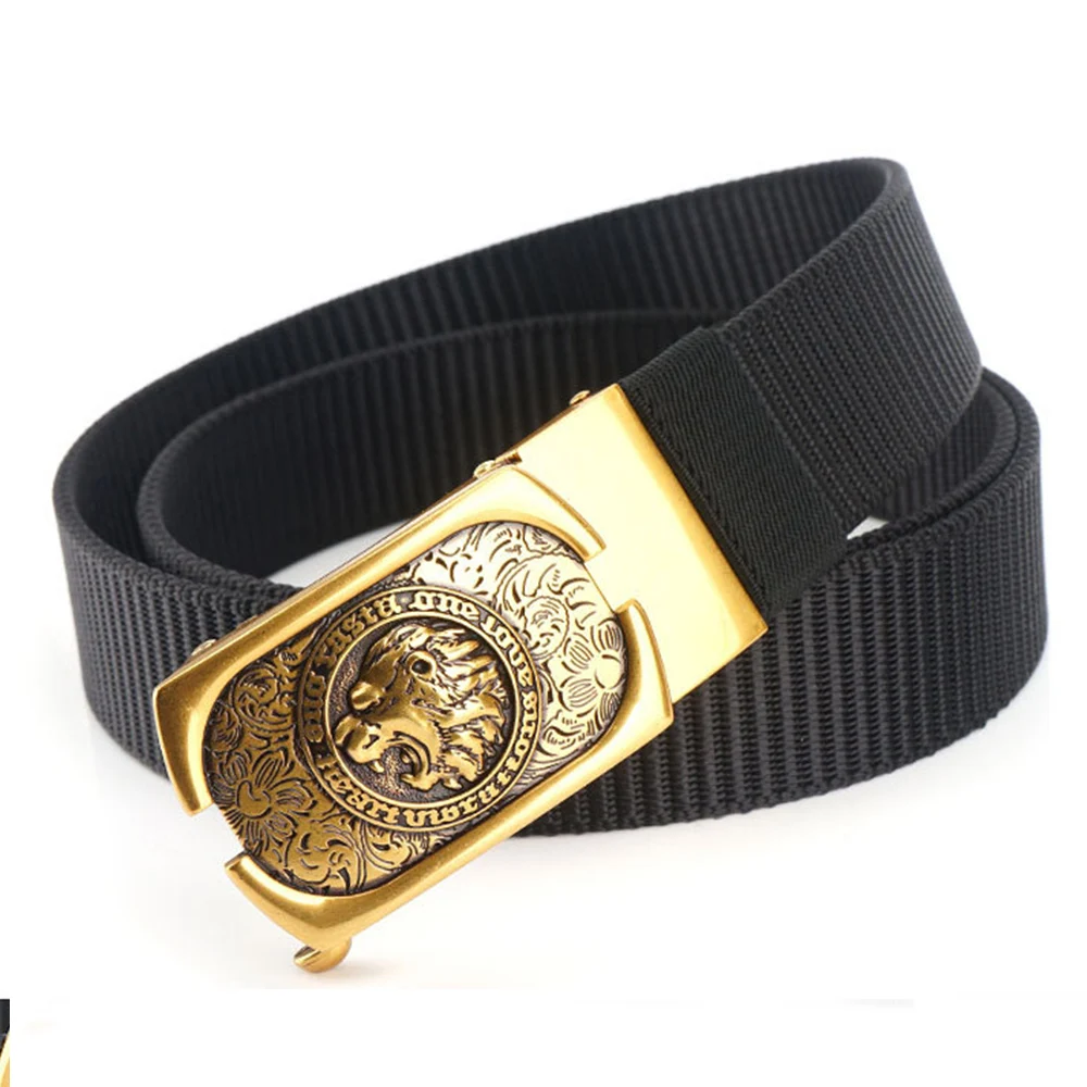 

Men's Belt Nylon Canvas Belts for Mens Casual Wear Waist belt Alloy Buckle High Quality Boy Dress Belt Designer Gold Metal belt