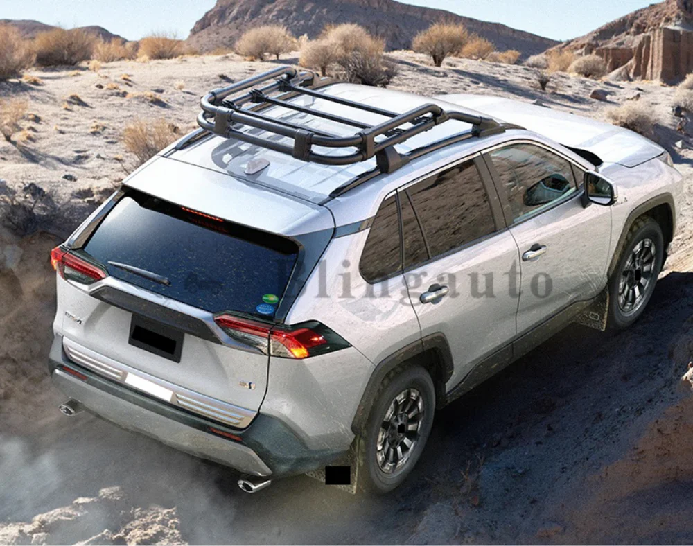 Aluminium baggage luggage Cargo Carrier box support Rooftop Basket fits for T-o-y-o-t-a RAV4 RAV 4 2019 2020 2021 2022 2023 2024