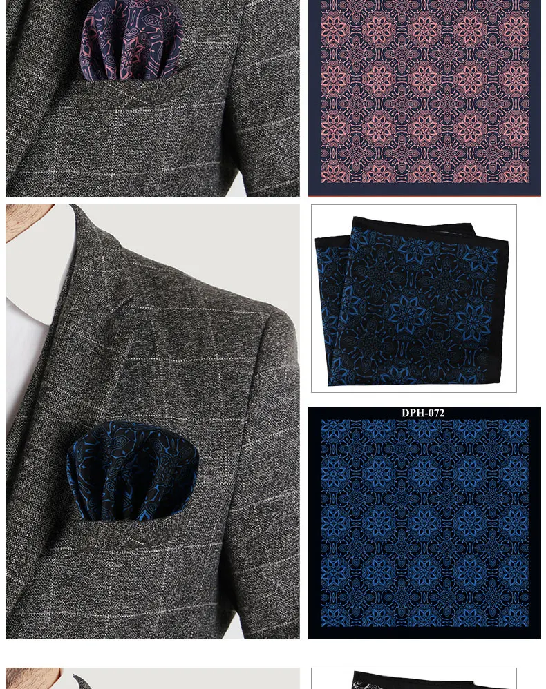Tailor Smith New Arrival 30x30cm Big Size Handkerchief Men Fashion Chest Towel Paisley Floral Dot Soft Suit Hanky Pocket Squares