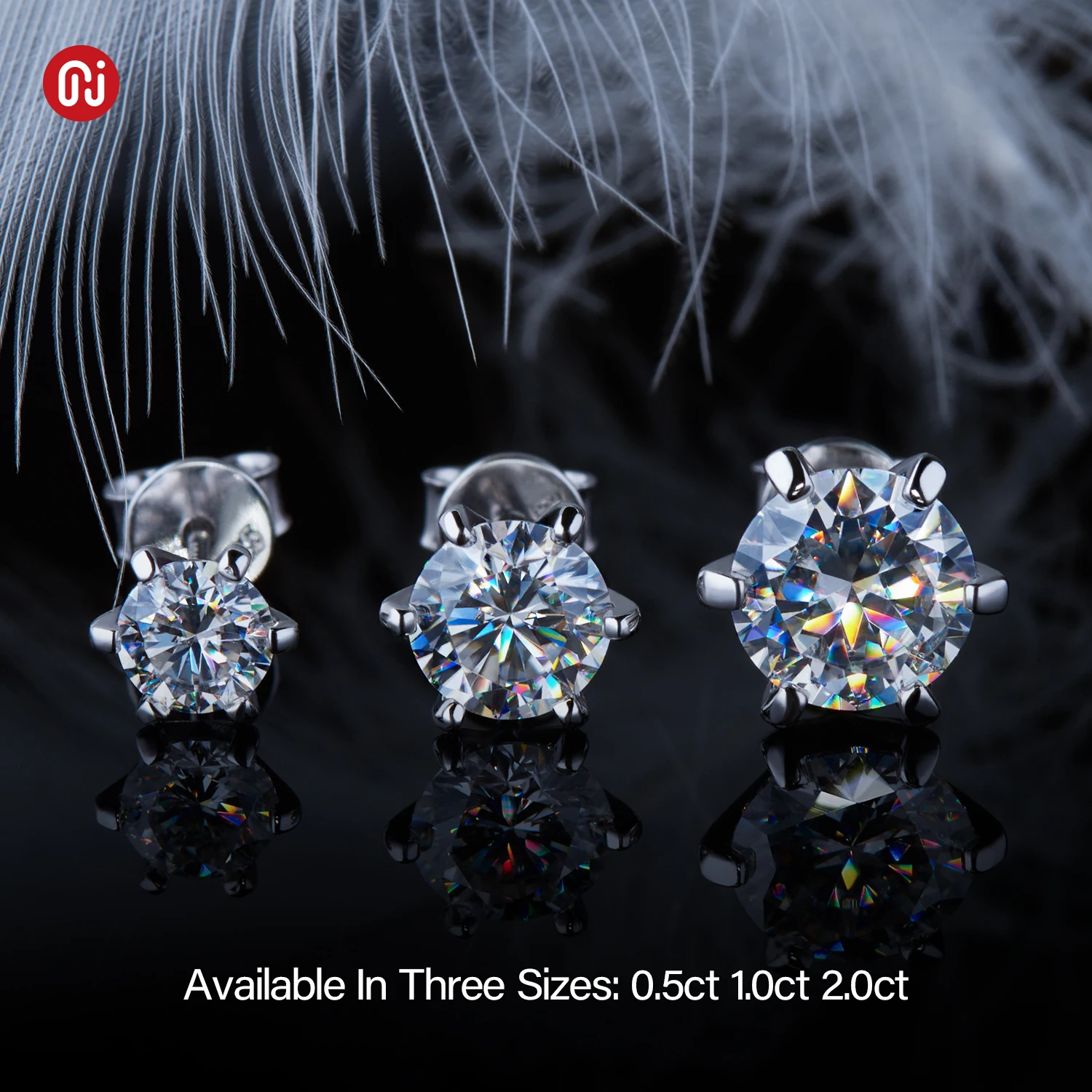GIGAJEWE Moissanite Earrings 2ct S925 Silver For Girls Diamond Test Passed Gold Plated Jewelry Wonmen Gift