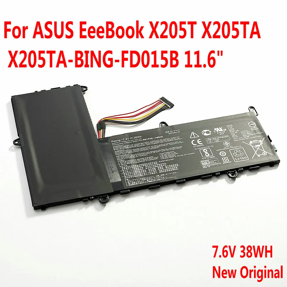 New Original 7.6V 38WH C21N1414 Laptop Battery For Asus EeeBook X205T X205TA X205TA-BING-FD015B 11.6