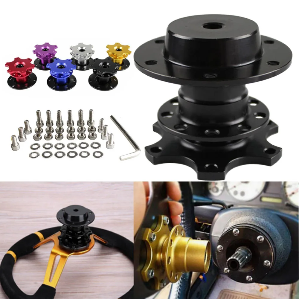 

Hot Universal Steering Wheel Quick Release Hub Boss Kit Wheel Hub Adapter For 6 hole Steering Wheel Hub RS-QR001