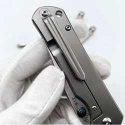 1 piece Titanium Alloy Folding Knife Back Clip for SANRENMU SRM 812 912 901 902 9103 9104 One-Piece Design CNC Custom DIY Clamp