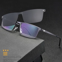 New Arrival Clip-on Glasses Frame Optical Prescription Eyeglasses with Magnetic Clip-on Polarized Cool Metal Eyewear Frame